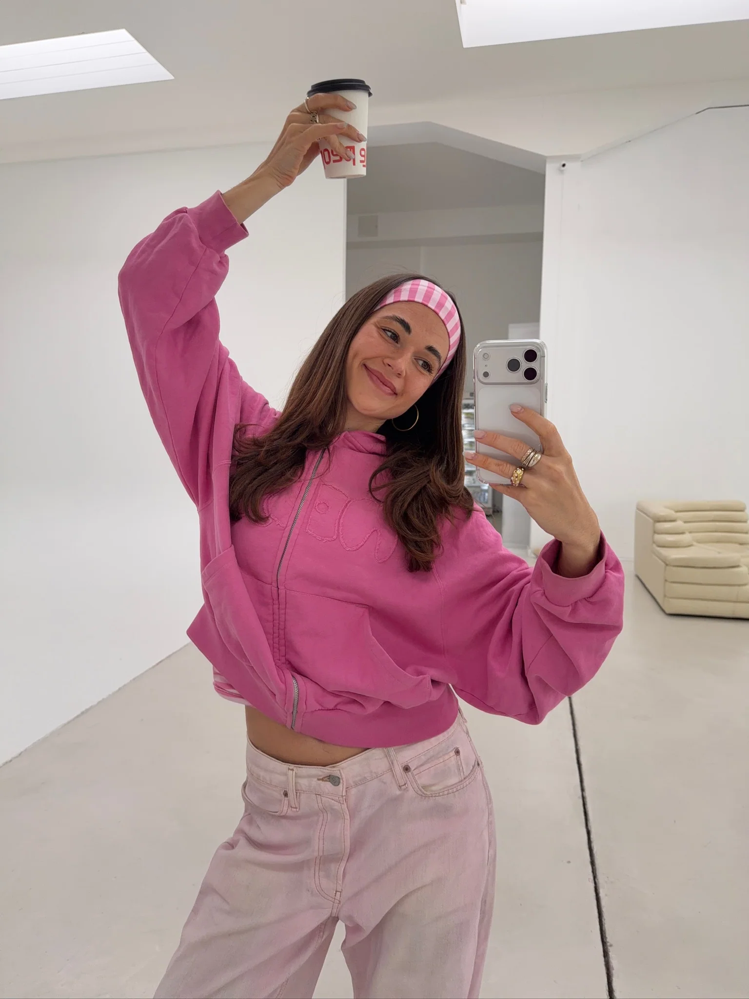 zip hoodie magenta - Image 6