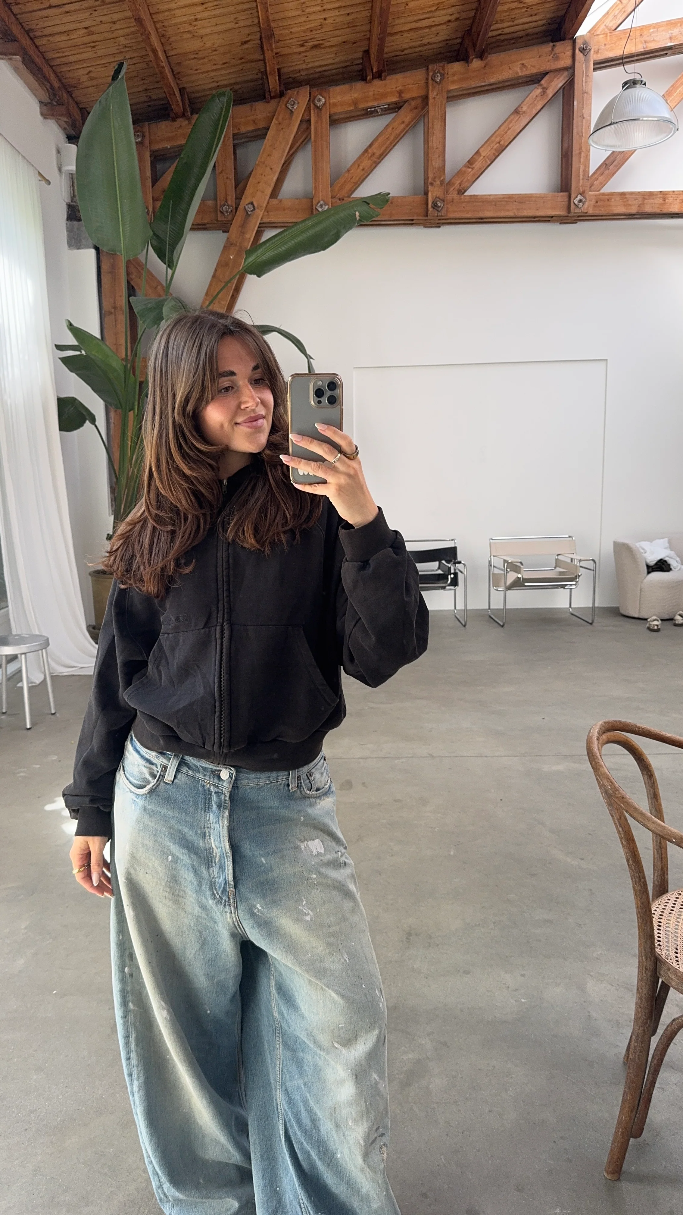 zip hoodie washed black - Image 9