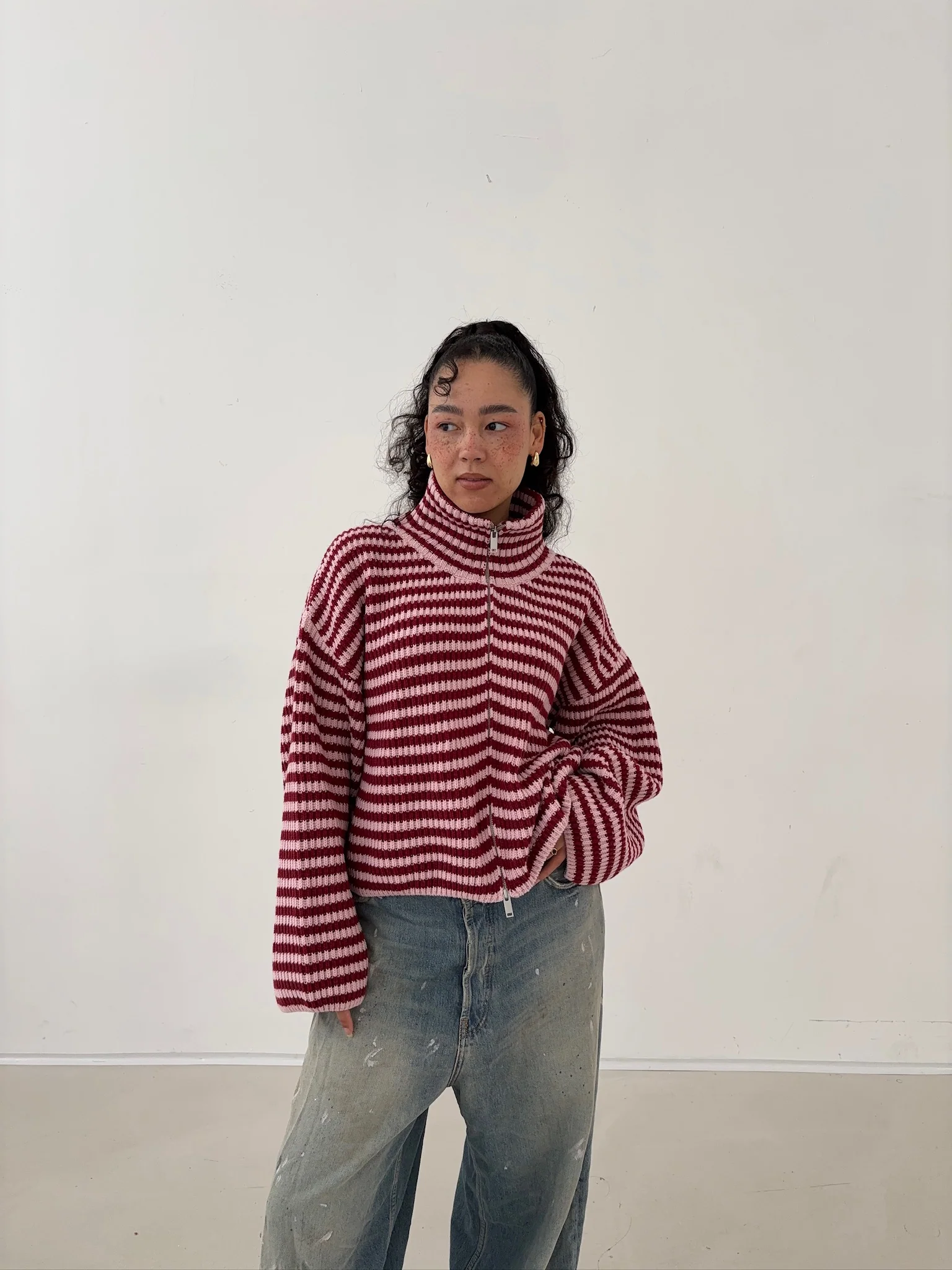 zipper red pink stripes - Image 3